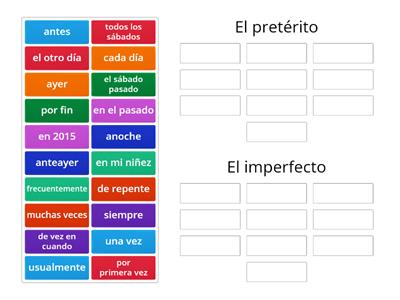 Palabras claves del pretérito/imperfecto