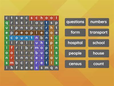 Census wordsearch (Let's Count Day)