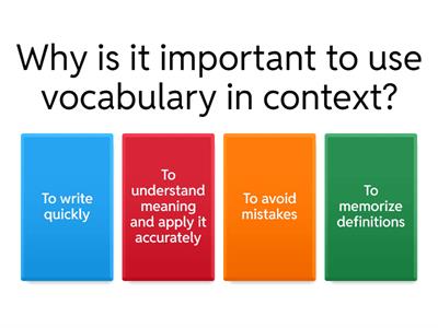 Using Advanced Vocabulary in Context