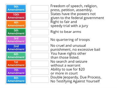  Bill of Rights Matching