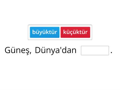 güneş dünya ay 1. sınıf