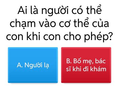  Chọn đáp án đúng cho mỗi câu hỏi sau: