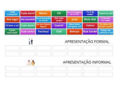 APRESENTAÇÃO FORMAL E INFORMAL 