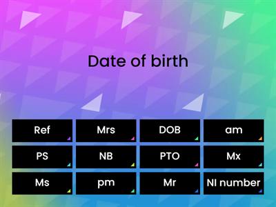 Abbreviations. Find the Match