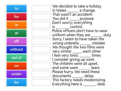 Grammar: Prepositions (Upper intermediate)