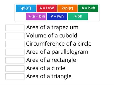 Match the equation to the definition - Foundation Tier