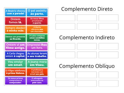  Complemento Direto, Indireto e Oblíquo