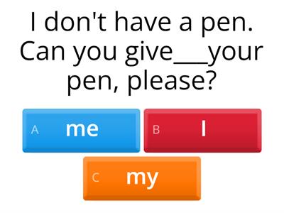 Subject and Object Pronouns