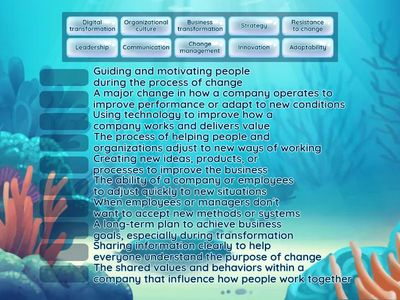 Business transformation and change