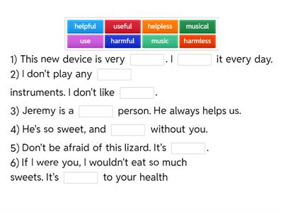 Word formation (adjectives)