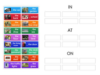 In, at, on (prepositions of place) 