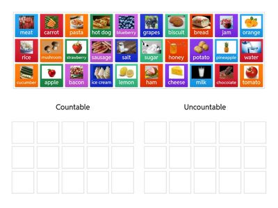 Countable and uncountable nouns (klasa 5)