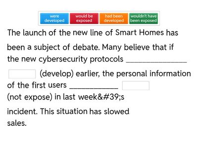 Cloze - Present and Past Unreal Conditionals with Passive Voice
