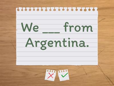  verb to be affirmative/negative