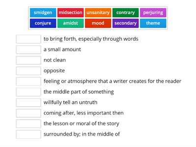 Fantasy Unit Vocab Practice