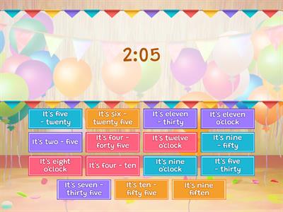 (Cambridge Starters) Telling The Time - Game 01