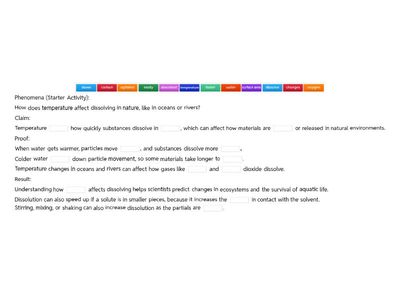 Temperature Affects Dissolution 7.6DE