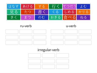 ru-verb/ u-verb/ irregular-verb