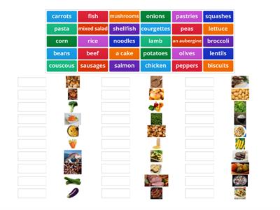 Food: meat, carbohydrates and vegetables