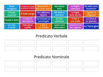 Predicato verbale e predicato nominale