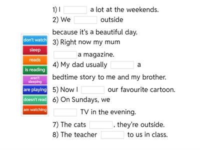 Present Simple Vs. Present Continuous