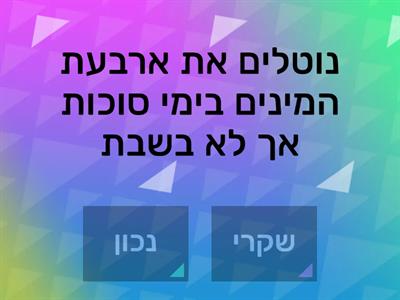 נכון או לא נכון ארבעת המינים