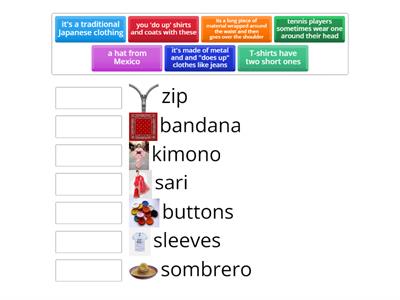 Vocabulary: Clothing- Grade 7