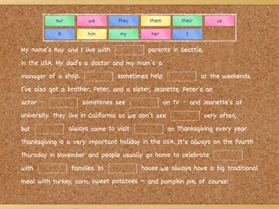 Pronouns (personal, possessive and object)