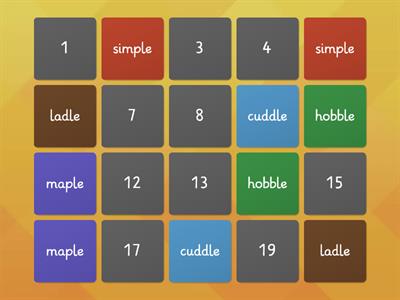 Consonant-le Matching Pairs Mixed