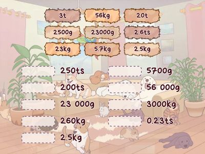 Teisendamine massiühikud t,ts,kg,g