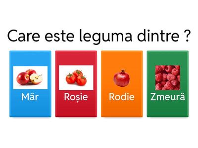 Recunoaște și denumește leguma dintre fructe