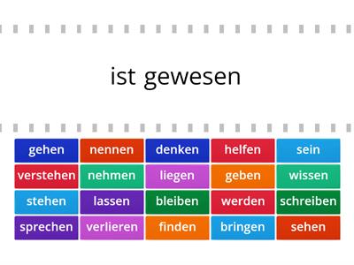 Die häufigsten irregulären und gemischten Verben im Perfekt