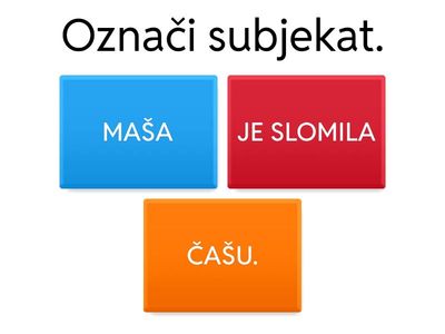 Odredi subjekat, predikat, objekat.