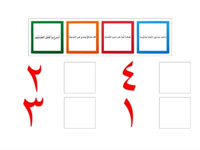 ترتيب الجمل لتكوين نص