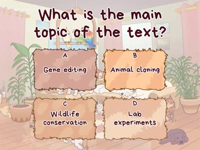 Cloning Endangered Animals: Comprehension Quizzes