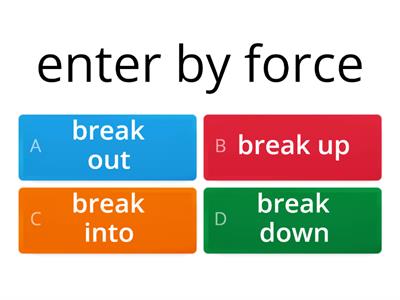 Phrasal verb break