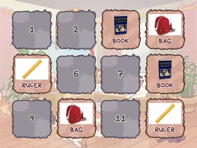 School objects - Memory game