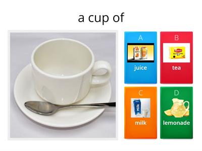 Partitives for drinks and food