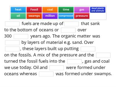 Fossil fuels Missing word