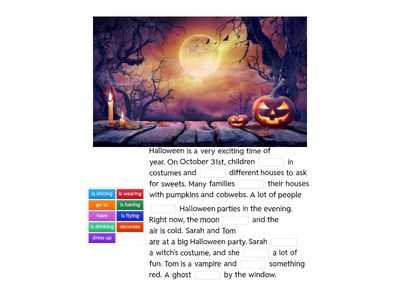 present simple e present continuous su halloween