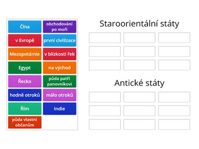 Starověk - staroorientální, antické státy