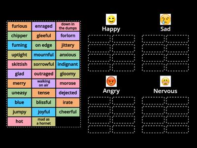 Feelings: Synonym Sort