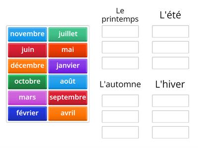 Les saisons et les mois 