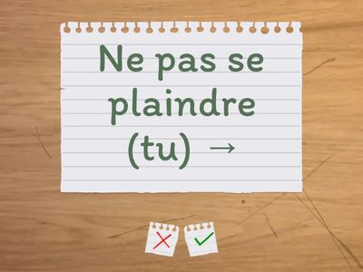 L’impératif des verbes pronominaux. Mettez les verbes pronominaux à l’impératif