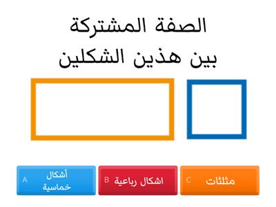 تصنيف الأشكال الرباعية