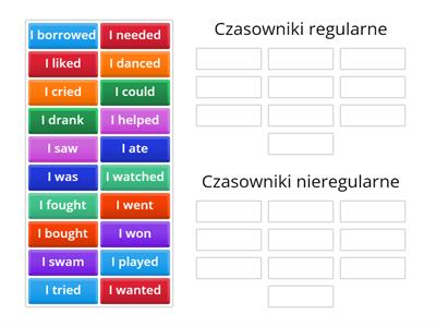 Past Simple - czasowniki regularne i czasowniki nieregularne