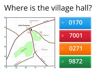 Map reading with 4 digit coordinates