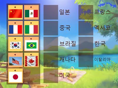 Paises en Coreano 