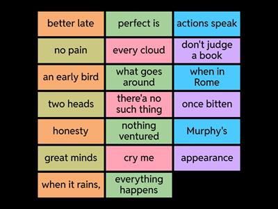 sayings. flip to check yourself