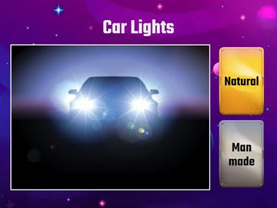 Natural and Man made Light Sources